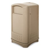 Rubbermaid® Commercial Plaza Indoor/Outdoor Waste Container, Rectangular, Plastic, 50 gal, Beige Item: RCP396400BG