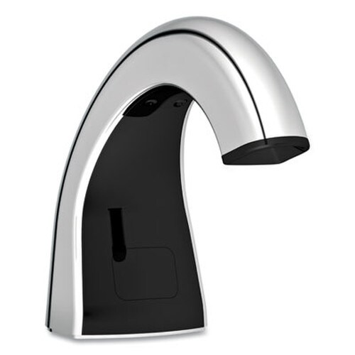 Rubbermaid® Commercial One Shot Soap Dispenser - Touch Free, Liquid, 1.9 x 5.5 x 4, Brushed Chrome/Black, 4/Carton Item: RCP401528CT