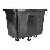 Rubbermaid® Commercial Cube Truck, 12 cu ft, 400 lb Capacity, Medium-Density Polyethylene/Metal Frame, Black Item: RCP461200BLA