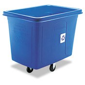 Rubbermaid® Commercial Recycling Cube Truck, 120 gal, 500 lb Capacity, Polyethylene, Blue Item: RCP461673BE