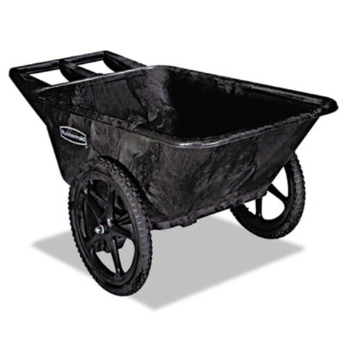 Rubbermaid® Commercial Big Wheel Agriculture Wheelbarrow, 300 lb Capacity, 32.75" x 58" x 28.25", Black Item: RCP5642BLA