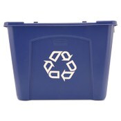 Rubbermaid® Commercial Stacking Recycle Bin, 14 gal, Polyethylene, Blue Item: RCP571473BE
