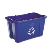 Rubbermaid® Commercial Stacking Recycle Bin, 18 gal, Polyethylene, Blue Item: RCP571873BE