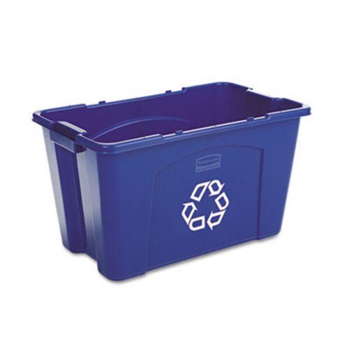 Rubbermaid® Commercial Stacking Recycle Bin, 18 gal, Polyethylene, Blue Item: RCP571873BE