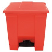 Rubbermaid® Commercial Indoor Utility Step-On Waste Container, 8 gal, Plastic, Red Item: RCP6143RED