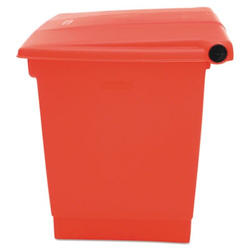 Rubbermaid® Commercial Indoor Utility Step-On Waste Container, 8 gal, Plastic, Red Item: RCP6143RED