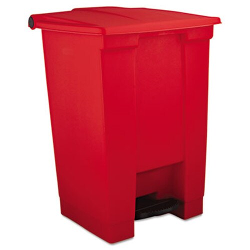 Rubbermaid® Commercial Indoor Utility Step-On Waste Container, 12 gal, Plastic, Red Item: RCP6144RED