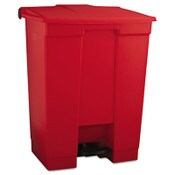 Rubbermaid® Commercial Indoor Utility Step-On Waste Container, 18 gal, Plastic, Red Item: RCP614500RED