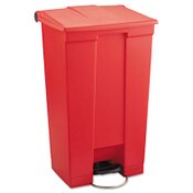 Rubbermaid® Commercial Indoor Utility Step-On Waste Container, 23 gal, Plastic, Red Item: RCP6146RED