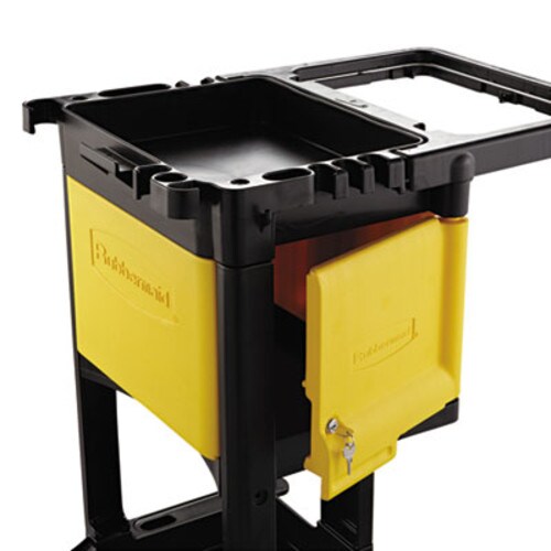 Rubbermaid® Commercial Locking Cabinet, For Rubbermaid Commercial Cleaning Carts, Yellow Item: RCP6181YEL