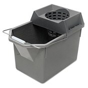 Rubbermaid® Commercial Pail/Strainer Combination, 15 qt, Steel Gray Item: RCP6194STL