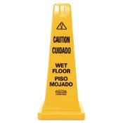 Rubbermaid® Commercial Multilingual Wet Floor Safety Cone, 10.55 x 10.5 x 25.63, Yellow Item: RCP627777