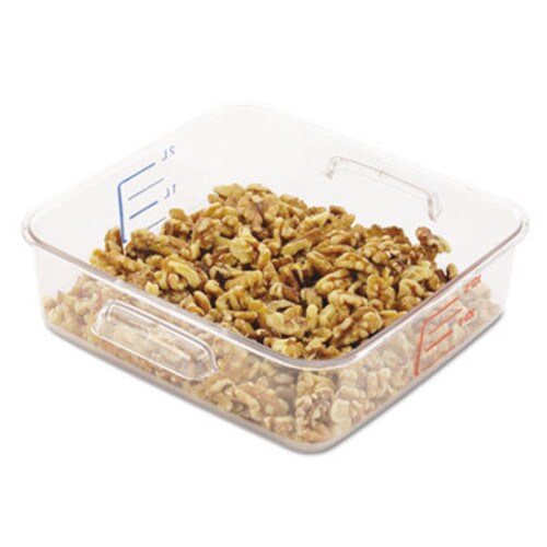 Rubbermaid® Commercial SpaceSaver Square Containers, 2 qt, 8.8 x 8.75 x 2.7, Clear, Plastic Item: RCP6302CLE