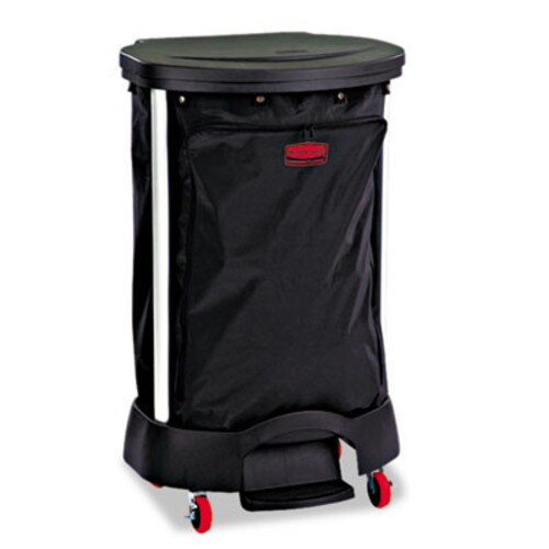 Rubbermaid® Commercial Premium Step-On Linen Hamper Bag, 30 gal, 13.38w x 19.88d x 29.25h, Nylon, Black Item: RCP6350BLA