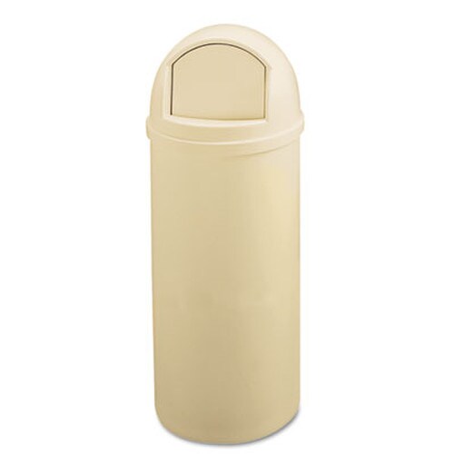 Rubbermaid® Commercial Marshal Classic Container, 25 gal, Plastic, Beige Item: RCP817088BG