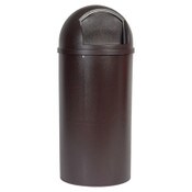 Rubbermaid® Commercial Marshal Classic Container, Round, Polyethylene, 25 gal, Brown Item: RCP817088BRO