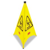 Rubbermaid® Commercial Multilingual Pop-Up Wet Floor Safety Cone, 21 x 21 x 30, Yellow Item: RCP9S0100YL
