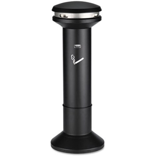 Rubbermaid® Commercial Infinity Ultra-High Capacity Smoking Receptacle, 6.7 gal, 15.5 dia x 41.5h, Black Item: RCP9W34BLA