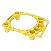 Rubbermaid® Commercial BRUTE Standard Brute Rim Caddy, Four Compartments, Fits 32.5" Diameter Cans, 26.5 x 6.75, Yellow Item: RCP9W87YEL