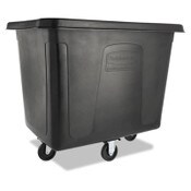Rubbermaid® Commercial Cube Truck, 119.7 gal, 500 lb Capacity, Plastic/Metal, Black Item: RCPFG461600BLA