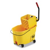 Rubbermaid® Commercial WaveBrake 2.0 Bucket/Wringer Combos, Side-Press, 44 qt, Plastic, Yellow Item: RCPFG618688YEL