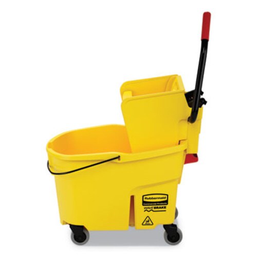 Rubbermaid® Commercial WaveBrake 2.0 Bucket/Wringer Combos, Side-Press, 44 qt, Plastic, Yellow Item: RCPFG618688YEL