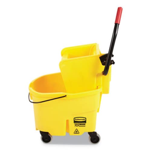 Rubbermaid® Commercial WaveBrake 2.0 Bucket/Wringer Combos, Side-Press, 26 qt, Plastic, Yellow Item: RCPFG748000YEL