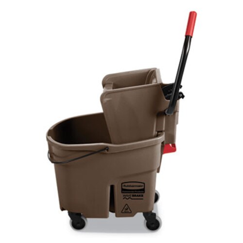Rubbermaid® Commercial WaveBrake 2.0 Bucket/Wringer Combos, Side-Press, 35 qt, Plastic, Brown Item: RCPFG758088BRN