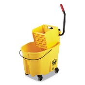 Rubbermaid® Commercial WaveBrake 2.0 Bucket/Wringer Combos, Side-Press, 35 qt, Plastic, Yellow Item: RCPFG758088YEL