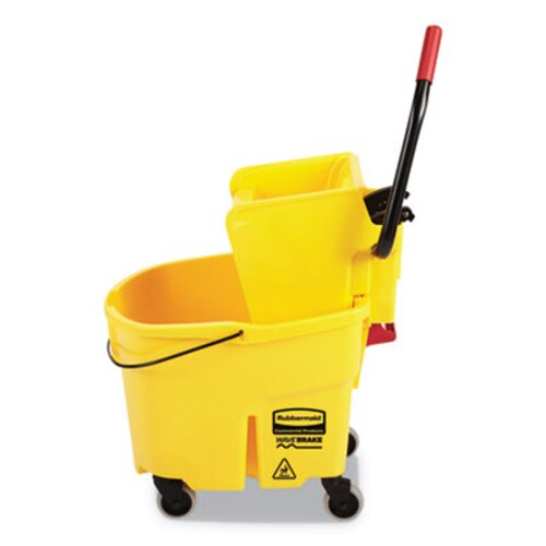 Rubbermaid® Commercial WaveBrake 2.0 Bucket/Wringer Combos, Side-Press, 35 qt, Plastic, Yellow Item: RCPFG758088YEL