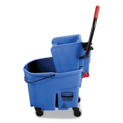 Rubbermaid® Commercial WaveBrake 2.0 Bucket/Wringer Combos, Side-Press, 35 qt, Plastic, Blue Item: RCPFG758888BLUE