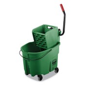 Rubbermaid® Commercial WaveBrake 2.0 Bucket/Wringer Combos, Side-Press, 35 qt, Plastic, Green Item: RCPFG758888GRN