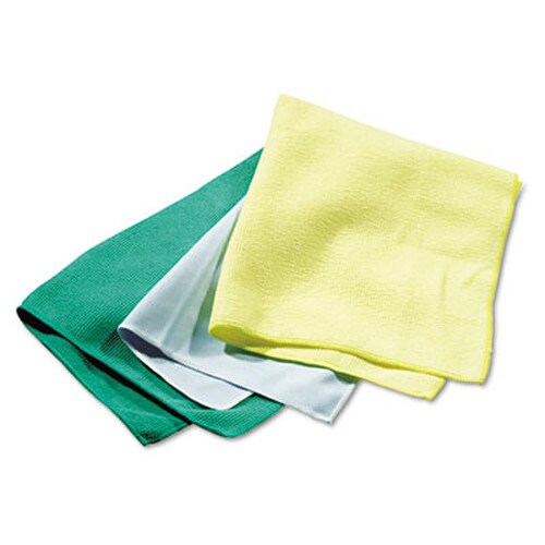 Rubbermaid® Commercial Reusable Cleaning Cloths, Microfiber, 16 x 16, Yellow, 12/Carton Item: RCPQ610