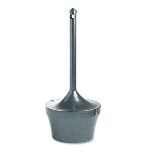 Rubbermaid® Commercial Aladdin Smokers' Station, Round, Steel, 4.5 gal, 16 dia x 38.75, Charcoal Item: RCPR1639EHGR