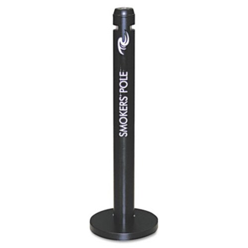Rubbermaid® Commercial Smoker's Pole, Round, Steel, 0.9 gal, 4 dia x 41h, Black Item: RCPR1BK