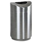 Rubbermaid® Commercial Eclipse Open Top Waste Receptacle, Round, Steel, 30 gal, Stainless Steel Item: RCPR2030SSPL