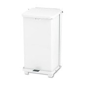 Rubbermaid® Commercial Defenders Heavy-Duty Steel Step Can, 6.5 gal, Steel, White Item: RCPST12EPLWH