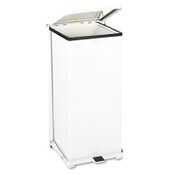 Rubbermaid® Commercial Defenders Heavy-Duty Steel Step Can, 13 gal, Steel, White Item: RCPST24EPLWH