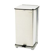 Rubbermaid® Commercial Defenders Heavy-Duty Steel Step Can, 13 gal, Steel, Stainless Steel Item: RCPST24SSPL
