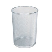 Rubbermaid® Commercial Steel Mesh Wastebasket, 5 gal, Steel Mesh, Silver Item: RCPWMB20SLV