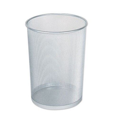 Rubbermaid® Commercial Steel Mesh Wastebasket, 5 gal, Steel Mesh, Silver Item: RCPWMB20SLV