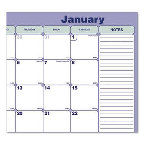 Blueline® Monthly Desk Pad Calendar, 21.25 x 16, White/Blue/Green Sheets, Black Binding, Black Corners, 12-Month (Jan to Dec): 2025 Item: REDC181731