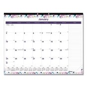 Blueline® Passion Monthly Deskpad Calendar, Floral Artwork, 22 x 17, White/Multicolor Sheets, Black Binding, 12-Month (Jan-Dec): 2025 Item: REDC194113
