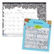 Blueline® Monthly Desk Pad Calendar, DoodlePlan Coloring Pages, 22 x 17, Black Binding, Clear Corners, 12-Month (Jan to Dec): 2025 Item: REDC2917311
