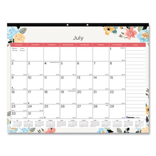 Blueline® Academic 18-Month Desk Pad Calendar, 22 x 17, White/Multicolor Sheets, Black Headband, 18-Month (July to Dec): 2024 to 2025 Item: REDCA1716BD