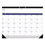 Blueline® DuraGlobe Academic Desk Pad Calendar, 22 x 17, White/Blue/Gray Sheets, Black Headband, 13-Month (July to July): 2024 to 2025 Item: REDCA177227