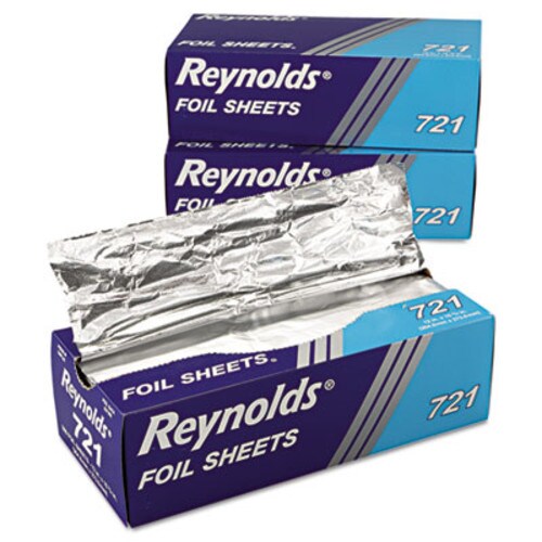 Reynolds Wrap® Interfolded Aluminum Foil Sheets, 10.75 x 12, 500 Sheets/Box, 6 Boxes/Carton Item: RFP721