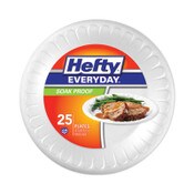 Hefty® Soak Proof Tableware, Foam Plates, 10.25" dia, White, 25/Pack, 10 Packs/Carton Item: RFPD21029CT