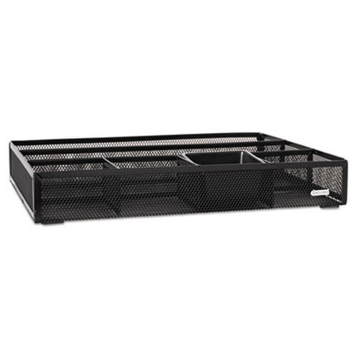 Rolodex™ Metal Mesh Deep Desk Drawer Organizer, Six Compartments, 15.25 x 11.88 x 2.5, Black Item: ROL22131
