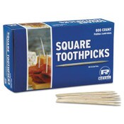 AmerCareRoyal® Square Wood Toothpicks, 2.75", Natural, 800/Box, 24 Boxes/Carton Item: RPPR820SQ